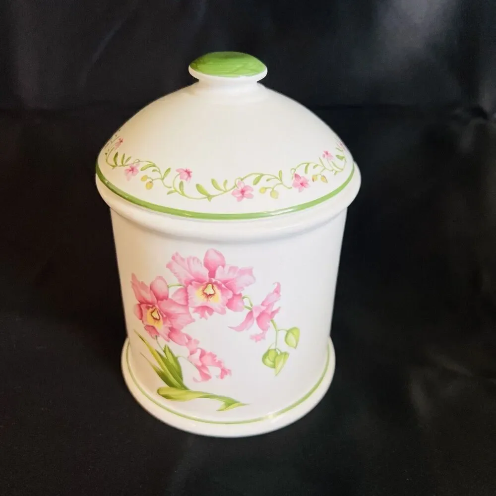 Vintage Williams Sonoma RB Bernarda Portugal Botanical Canister Jar With Lid